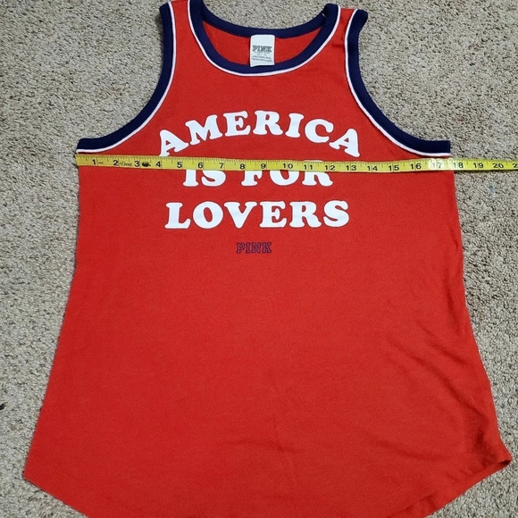 Victoria's Secret Pink Women's America is for Lovers Tank Top Patriotic XS - Picture 6 of 8